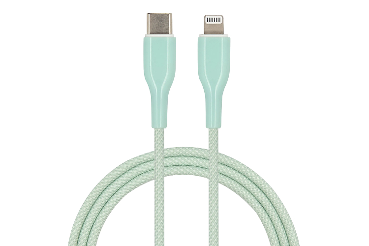 Mint Green USB-C to USB-C Cable 60W Fast Charging Braided Data Cord